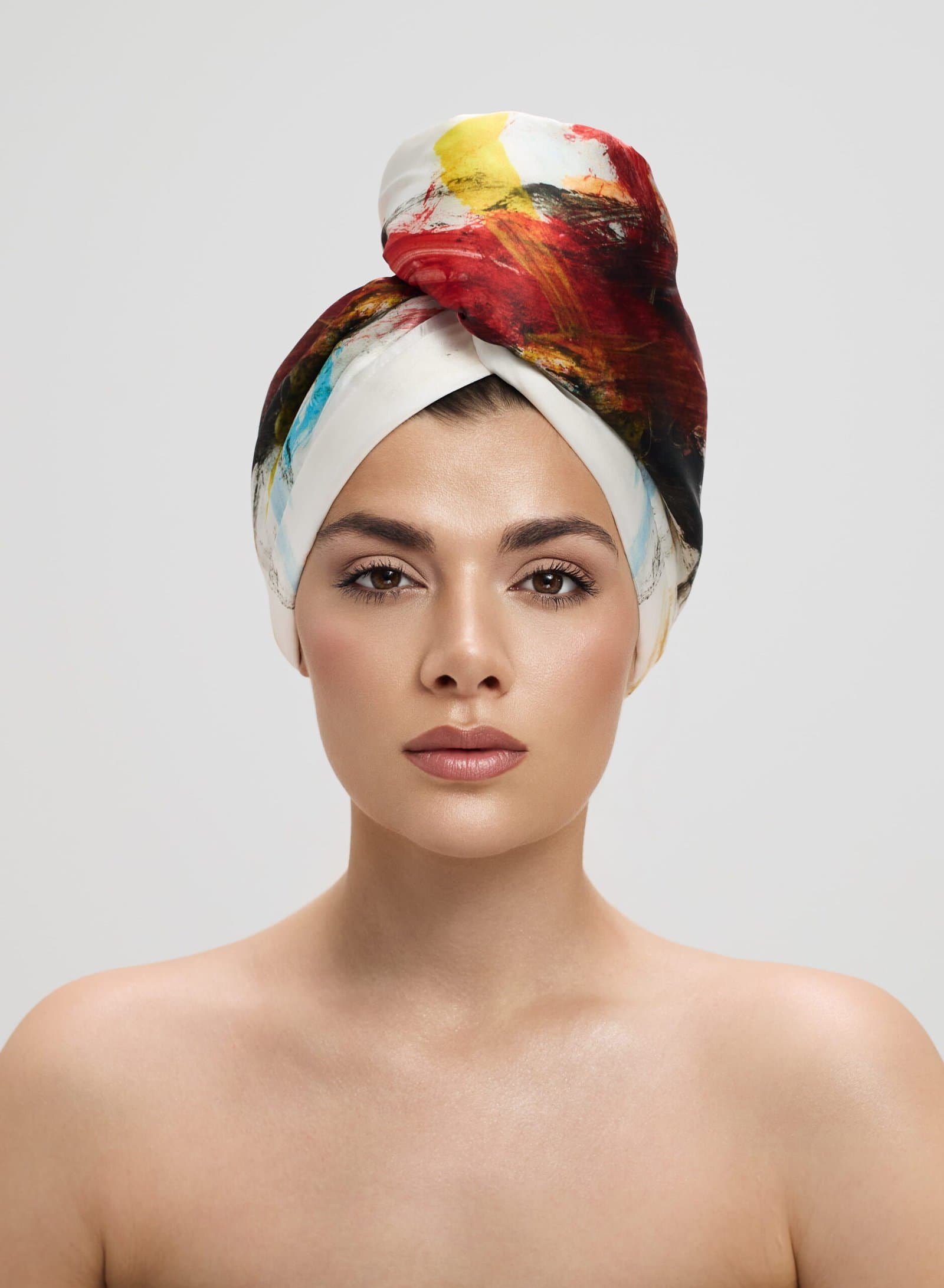 Turbante «Artista Blanco» de La Cocona, turbantes de satén para el pelo