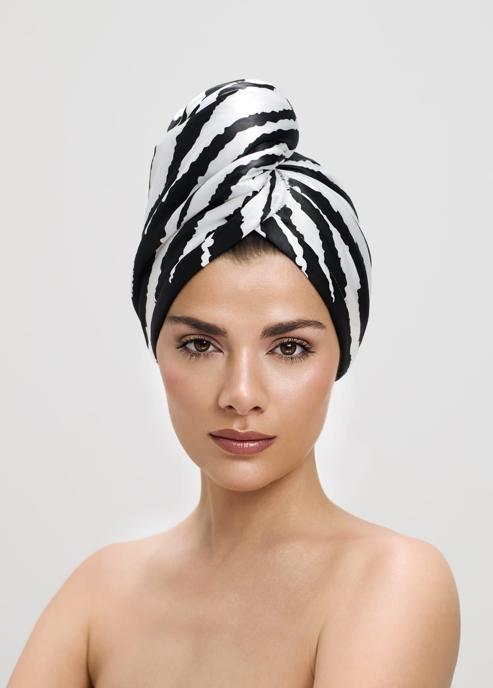 Zebra, turbantes de satén para el pelo